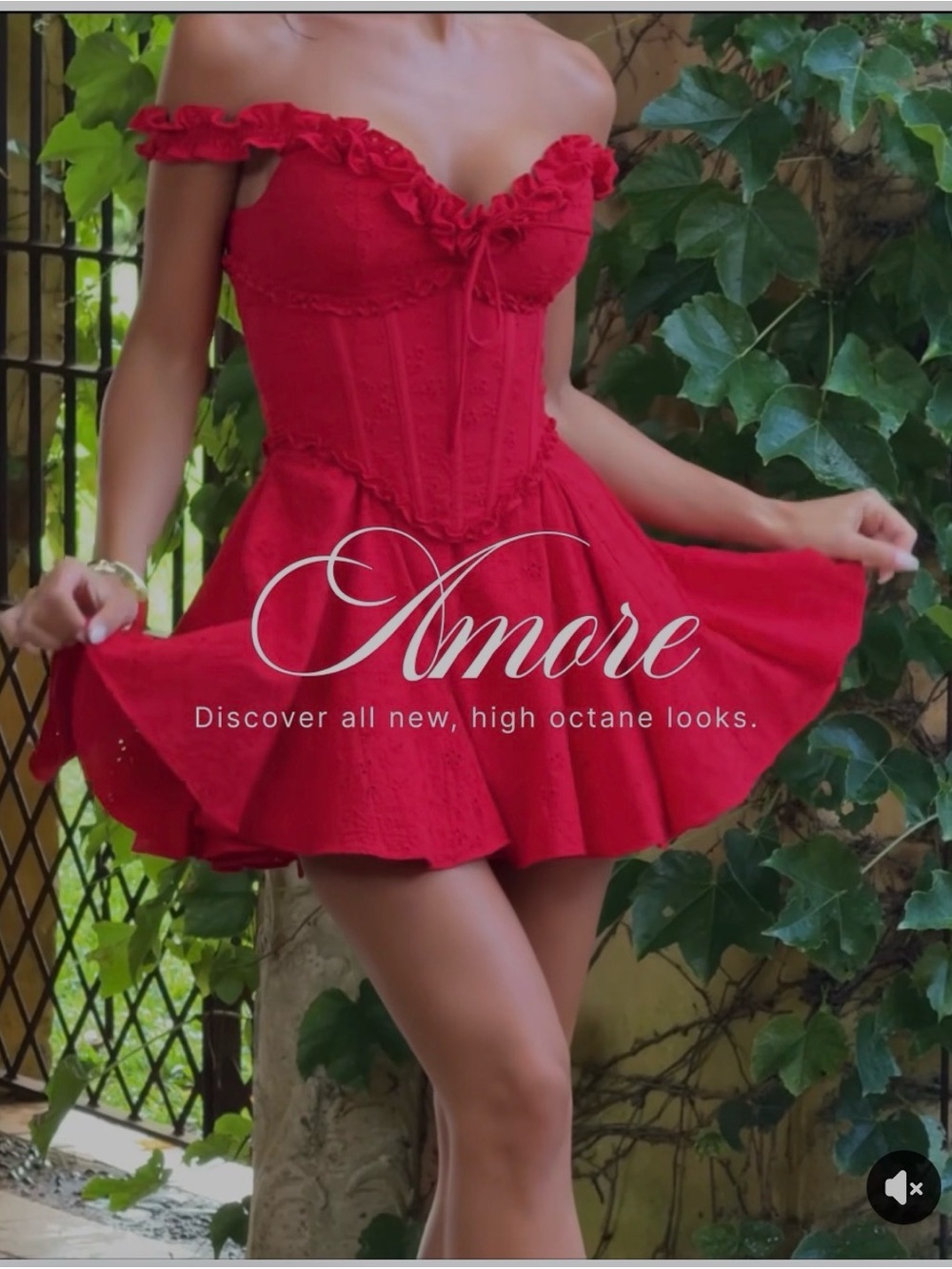 Babyboo Off-Shoulder Red Corset Mini Dress